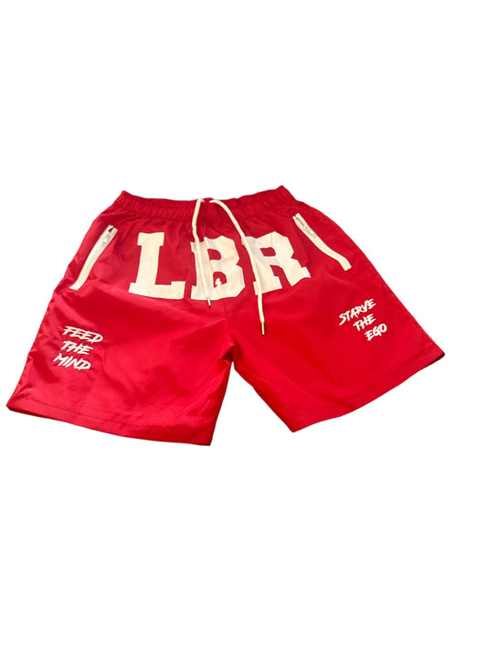 LB4R "FEED THE MIND" SHORTS Red