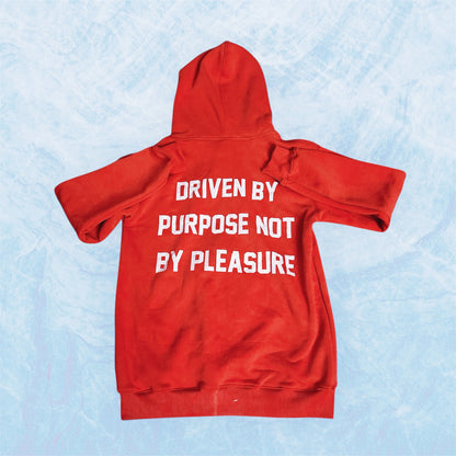 red lifestyle full zip up hoodie